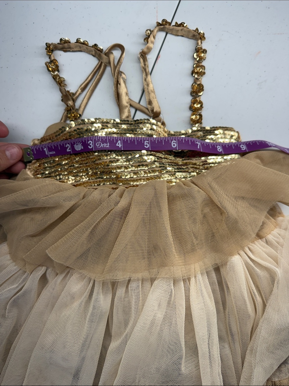 Formal golden kids dress #D20 - Picture 4 of 5